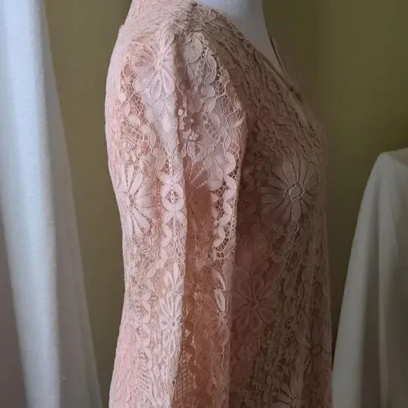 Altar'd State Small Pink Lace Dress with Fringe and Back Detail, NEW - Picture 3 of 12